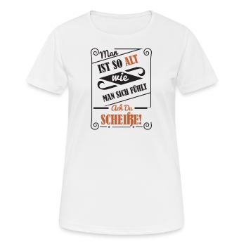 Älter werden - Frauen T-Shirt atmungsaktiv - Weiß - Vorne - AI Model Female 172 dark (172cm)