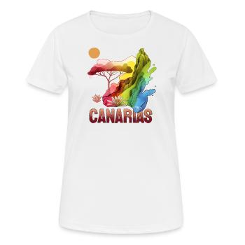POT-pourri CANARIO Nº1 - T-shirt respirant Femme - blanc - Devant - AI Model Female 172 dark (172cm)