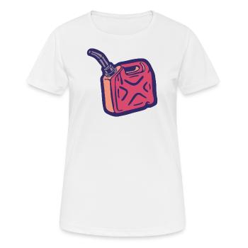Carburant Essence Cartouche Rouge Dessin animé - T-shirt respirant Femme - blanc - Devant - AI Model Female 172 dark (172cm)