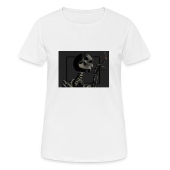 Skelett raucht Zigaretten - Frauen T-Shirt atmungsaktiv - Weiß - Vorne - AI Model Female 172 dark (172cm)
