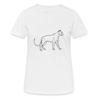 Panther in feiner Linienkunst - Frauen T-Shirt atmungsaktiv - Weiß - Vorne - AI Model Female 172 dark (172cm)