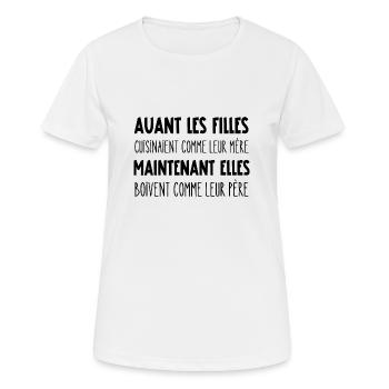 avant les filles - T-shirt respirant Femme - blanc - Devant - AI Model Female 172 dark (172cm)