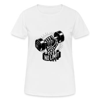 Haltère de musculation No Limit Hard Workout - T-shirt respirant Femme - blanc - Devant - AI Model Female 172 dark (172cm)