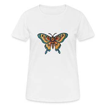 Papillon de nuit Néo Traditionnel - T-shirt respirant Femme - blanc - Devant - AI Model Female 172 dark (172cm)
