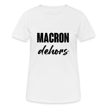 Macron dehors - T-shirt respirant Femme - blanc - Devant - AI Model Female 172 dark (172cm)