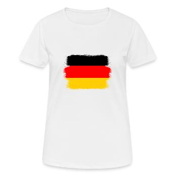Allemagne Drapeau allemand Drapeau allemand Utilisé Regarder à la maison - T-shirt respirant Femme - blanc - Devant - AI Model Female 172 dark (172cm)