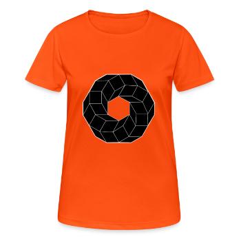 Illusion d'optique - cercle - T-shirt respirant Femme - orange néon - Devant - AI Model Female 172 dark (172cm)