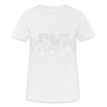 SKI - Frauen T-Shirt atmungsaktiv - Weiß - Vorne - AI Model Female 172 dark (172cm)