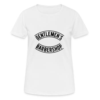 Salon de coiffure pour messieurs - T-shirt respirant Femme - blanc - Devant - AI Model Female 172 dark (172cm)