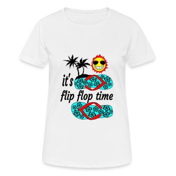 it's flip flop time again - Women's Breathable T-Shirt - white - Front - AI Model Female 172 dark (172cm)