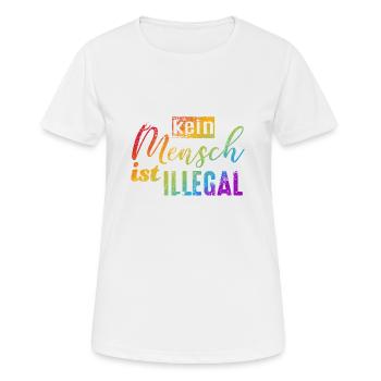 Personne n’est illégal - FCK NZS - T-shirt respirant Femme - blanc - Devant - AI Model Female 172 dark (172cm)