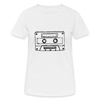 Cassette de musique Cassette audio - T-shirt respirant Femme - blanc - Devant - AI Model Female 172 dark (172cm)