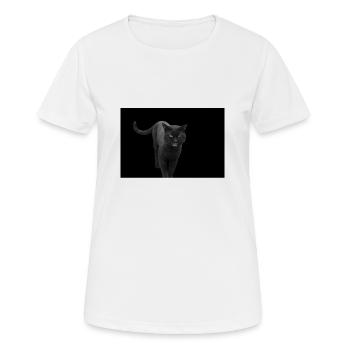 chat noir chat chaton - T-shirt respirant Femme - blanc - Devant - AI Model Female 172 dark (172cm)