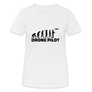 Drohne - Frauen T-Shirt atmungsaktiv - Weiß - Vorne - AI Model Female 172 dark (172cm)