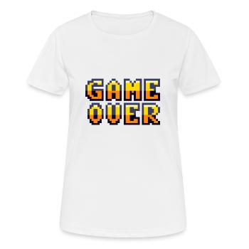 Game Over Retrogaming Vintage-Pixel - Frauen T-Shirt atmungsaktiv - Weiß - Vorne - AI Model Female 172 dark (172cm)