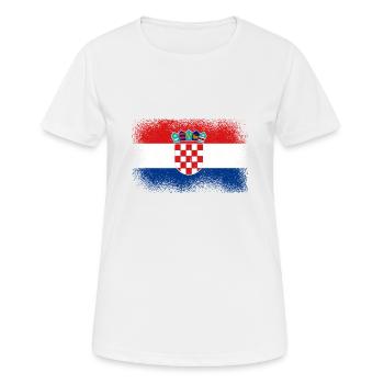 Kroatien Flagge Adria Zagreb Kroatische Fahne - Frauen T-Shirt atmungsaktiv - Weiß - Vorne - AI Model Female 172 dark (172cm)