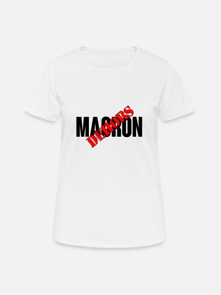Macron dehors - T-shirt respirant Femme - blanc