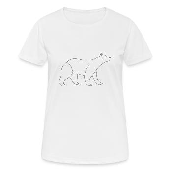 Bär feine Linienkunst - Frauen T-Shirt atmungsaktiv - Weiß - Vorne - AI Model Female 172 dark (172cm)