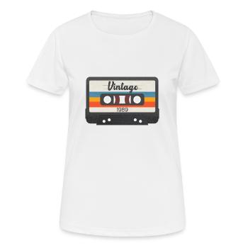 Cassette Vintage 1989 - T-shirt respirant Femme - blanc - Devant - AI Model Female 172 dark (172cm)