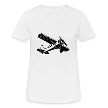 Airplane Pilot Airfield Flying Sports - Women's Breathable T-Shirt - white - Front - AI Model Female 172 dark (172cm)