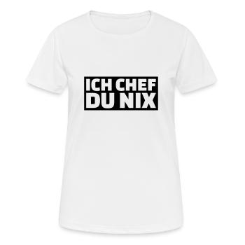 Chef - Frauen T-Shirt atmungsaktiv - Weiß - Vorne - AI Model Female 172 dark (172cm)