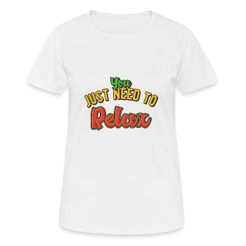 Vous avez juste besoin de vous détendre - T-shirt respirant Femme - blanc - Devant - AI Model Female 172 dark (172cm)