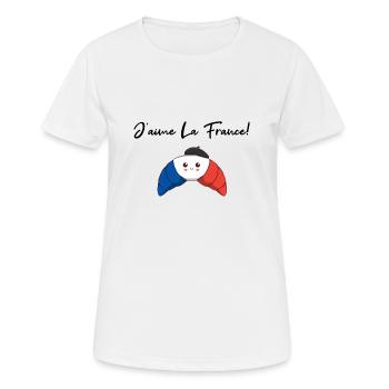 J'aime La France Croissant Geschenkidee Frenkreich - Frauen T-Shirt atmungsaktiv - Weiß - Vorne - AI Model Female 172 dark (172cm)