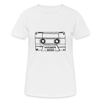 Cassette de musique Cassette audio - T-shirt respirant Femme - blanc - Devant - AI Model Female 172 dark (172cm)