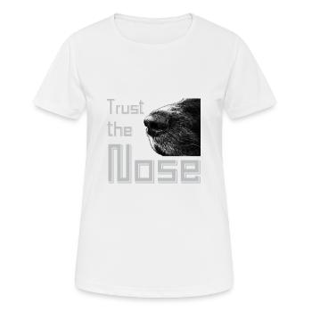 Nasenarbeit Hund Spürhund Diensthunde Geschenk - Frauen T-Shirt atmungsaktiv - Weiß - Vorne - AI Model Female 172 dark (172cm)
