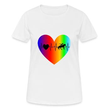 Volti Heartbeat colorful Heart Gift Idea Volti - Women's Breathable T-Shirt - white - Front - AI Model Female 172 dark (172cm)