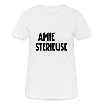 amie stérieuse - T-shirt respirant Femme - blanc - Devant - AI Model Female 172 dark (172cm)