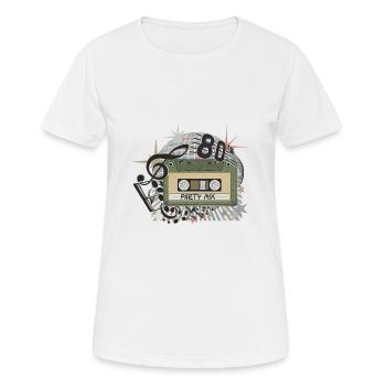 Party mix 1980 - T-shirt respirant Femme - blanc - Devant - AI Model Female 172 dark (172cm)