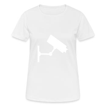 Caméra de surveillance, surveillance, caméra, - T-shirt respirant Femme - blanc - Devant - AI Model Female 172 dark (172cm)