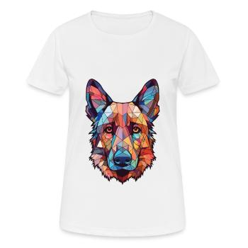 Belgian Shepherd Dog Breed Watercolor Illustration - Women's Breathable T-Shirt - white - Front - AI Model Female 172 dark (172cm)