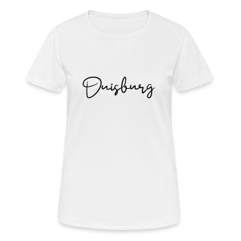 Duisburg - Frauen T-Shirt atmungsaktiv - Weiß - Vorne - AI Model Female 172 dark (172cm)