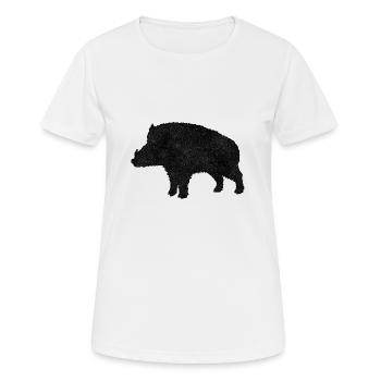 Wild boar - Women's Breathable T-Shirt - white - Front - AI Model Female 172 dark (172cm)