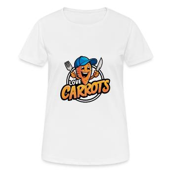 J’adore les carottes, les carottes, les carottes drôles - T-shirt respirant Femme - blanc - Devant - AI Model Female 172 dark (172cm)