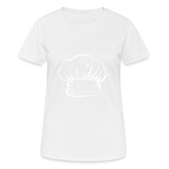 Koch Kochmütze Mütze Chefkoch Hut Kopfbedeckung - Frauen T-Shirt atmungsaktiv - Weiß - Vorne - AI Model Female 172 dark (172cm)