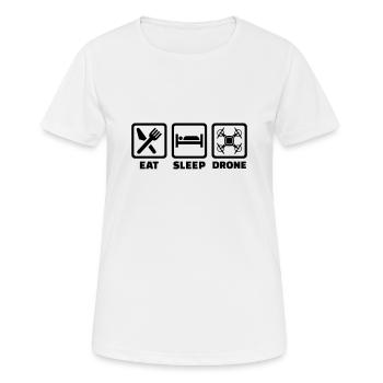 Drohne - Frauen T-Shirt atmungsaktiv - Weiß - Vorne - AI Model Female 172 dark (172cm)
