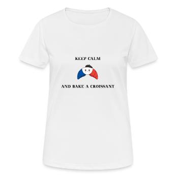France Keep calm and croissant funny gift - Women's Breathable T-Shirt - white - Front - AI Model Female 172 dark (172cm)