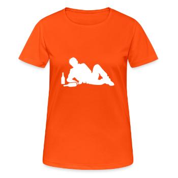 Drunk Drunk Man Boozing - Women's Breathable T-Shirt - neon orange - Front - AI Model Female 172 dark (172cm)