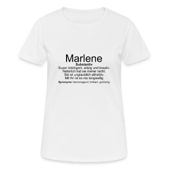 Name Definition Marlene - Women's Breathable T-Shirt - white - Front - AI Model Female 172 dark (172cm)