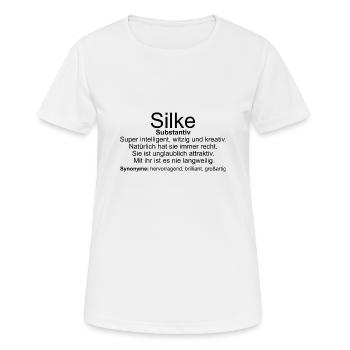 Name Definition Silke - Frauen T-Shirt atmungsaktiv - Weiß - Vorne - AI Model Female 172 dark (172cm)