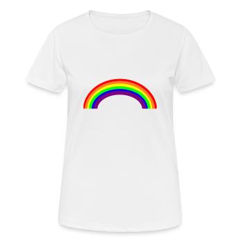 Regenbogen - Frauen T-Shirt atmungsaktiv - Weiß - Vorne - AI Model Female 172 dark (172cm)