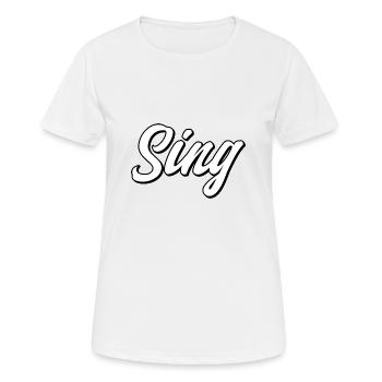 Singer - Frauen T-Shirt atmungsaktiv - Weiß - Vorne - AI Model Female 172 dark (172cm)