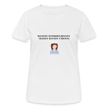 Krankenschwester Superheldin lustig Geschenkidee - Frauen T-Shirt atmungsaktiv - Weiß - Vorne - AI Model Female 172 dark (172cm)