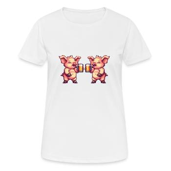 Pig Team Beer Party - Women's Breathable T-Shirt - white - Front - AI Model Female 172 dark (172cm)