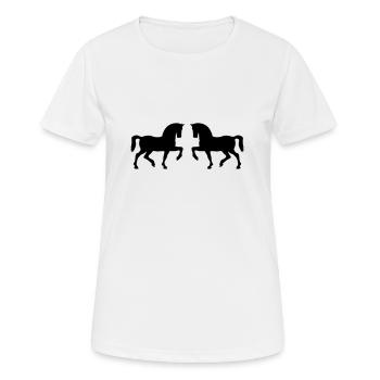 Two proud horses - Women's Breathable T-Shirt - white - Front - AI Model Female 172 dark (172cm)