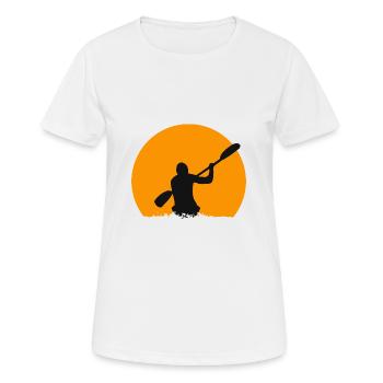 Paddeln - Frauen T-Shirt atmungsaktiv - Weiß - Vorne - AI Model Female 172 dark (172cm)