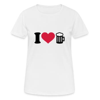I love Bier - Frauen T-Shirt atmungsaktiv - Weiß - Vorne - AI Model Female 172 dark (172cm)